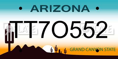 TT7O552 Arizona License Plate
