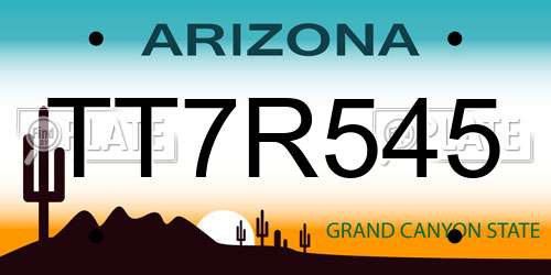 TT7R545 Arizona License Plate
