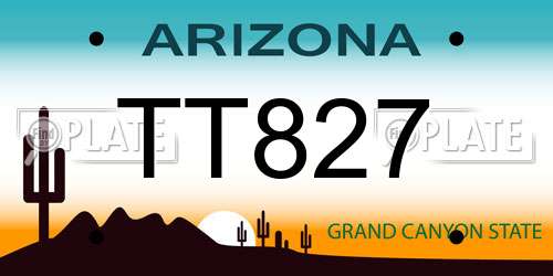 TT827 Arizona License Plate