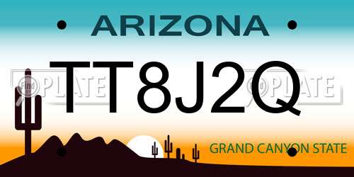 TT8J2Q Arizona License Plate