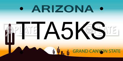 TTA5KS Arizona License Plate