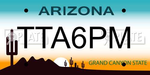 TTA6PM Arizona License Plate