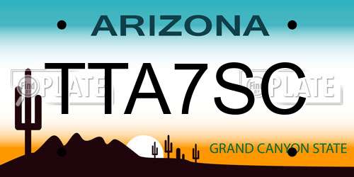 TTA7SC Arizona License Plate