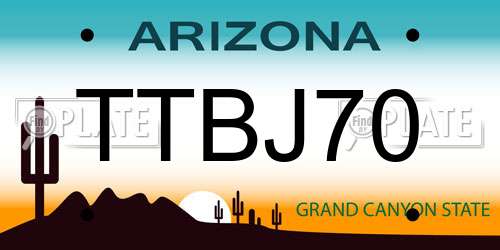 TTBJ70 Arizona License Plate