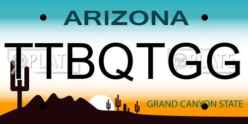 TTBQTGG Arizona License Plate