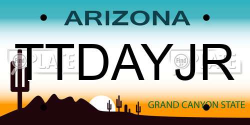 TTDAYJR Arizona License Plate