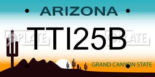 TTI25B Arizona License Plate