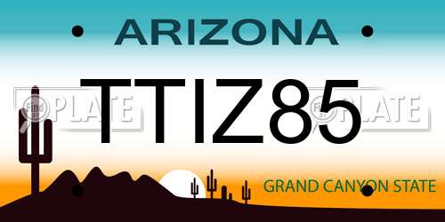 TTIZ85 Arizona License Plate