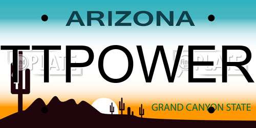 TTPOWER Arizona License Plate