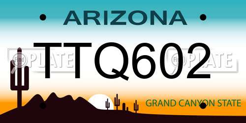 TTQ602 Arizona License Plate