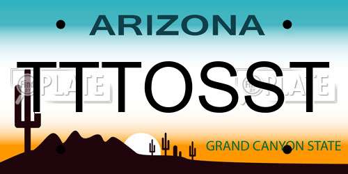 TTTOSST Arizona License Plate