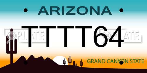 TTTT64 Arizona License Plate
