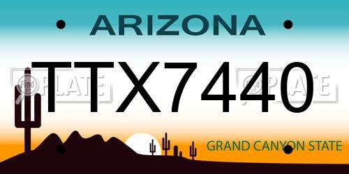 TTX7440 Arizona License Plate