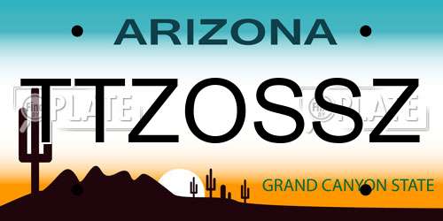 TTZOSSZ Arizona License Plate