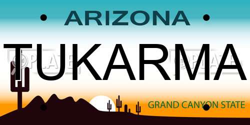 TUKARMA Arizona License Plate