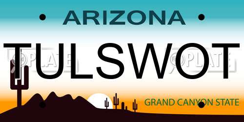 TULSWOT Arizona License Plate