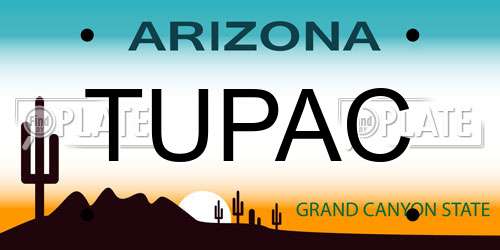 TUPAC Arizona License Plate