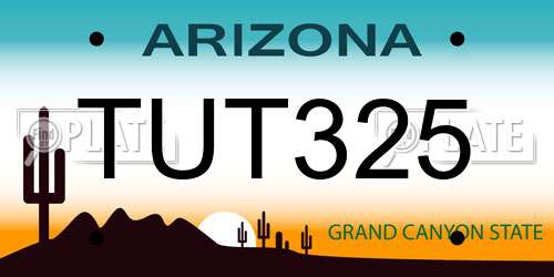 TUT325 Arizona License Plate