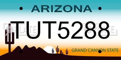 TUT5288 Arizona License Plate