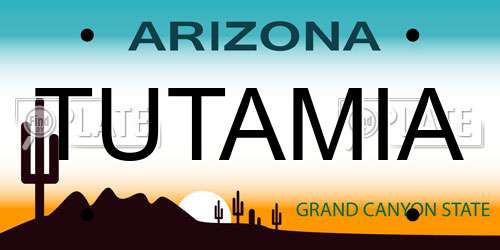 TUTAMIA Arizona License Plate