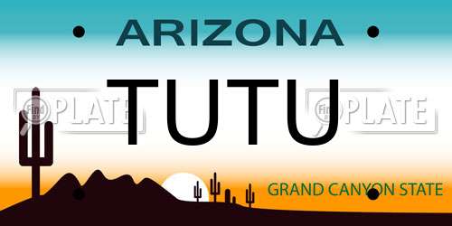 TUTU Arizona License Plate