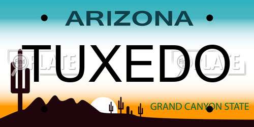 TUXEDO Arizona License Plate