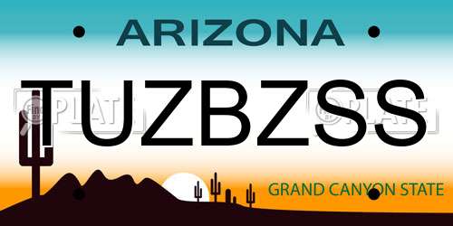 TUZBZSS Arizona License Plate