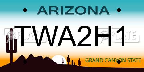 TWA2H1 Arizona License Plate