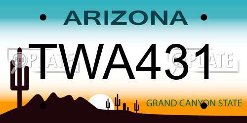 TWA431 Arizona License Plate