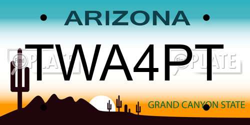 TWA4PT Arizona License Plate