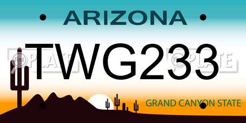 TWG233 Arizona License Plate