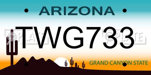 TWG733 Arizona License Plate