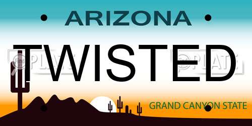 TWISTED Arizona License Plate