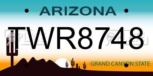 TWR8748 Arizona License Plate