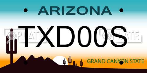 TXD00S Arizona License Plate