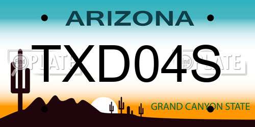TXD04S Arizona License Plate