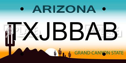 TXJBBAB Arizona License Plate