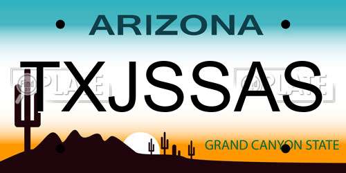 TXJSSAS Arizona License Plate