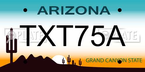 TXT75A Arizona License Plate