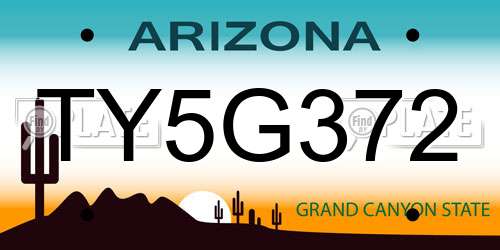 TY5G372 Arizona License Plate