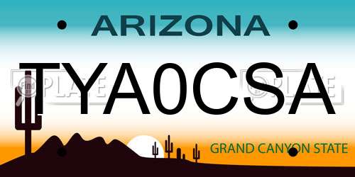 TYA0CSA Arizona License Plate