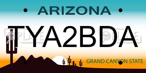 TYA2BDA Arizona License Plate