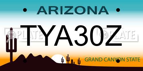 TYA30Z Arizona License Plate