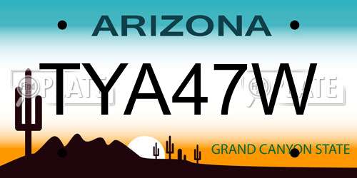 TYA47W Arizona License Plate