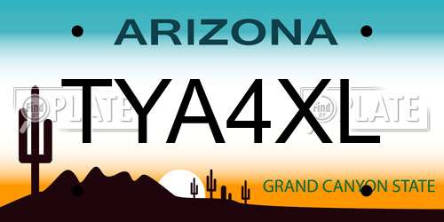 TYA4XL Arizona License Plate
