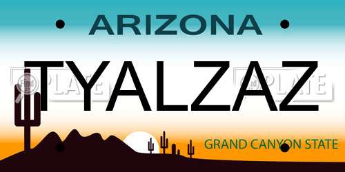TYALZAZ Arizona License Plate