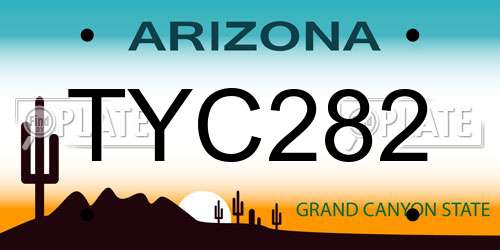 TYC282 Arizona License Plate