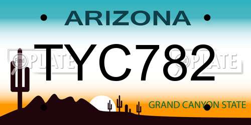 TYC782 Arizona License Plate