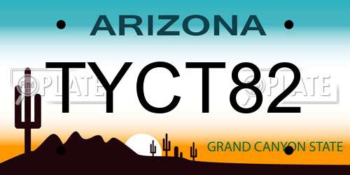 TYCT82 Arizona License Plate