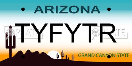 TYFYTR Arizona License Plate
